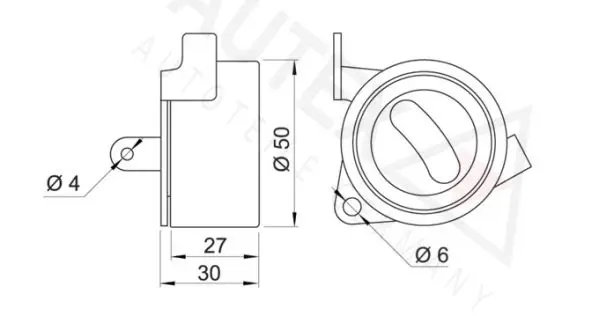 Handler.Part Tensioner pulley, timing belt AUTEX 641633 2