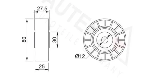 Handler.Part Tensioner pulley, v-ribbed belt AUTEX 641645 2