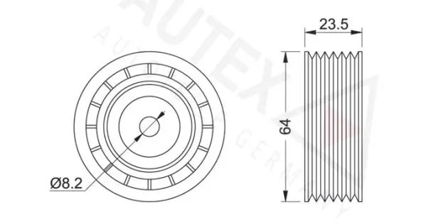 Handler.Part Deflection/guide pulley, v-ribbed belt AUTEX 651621 2