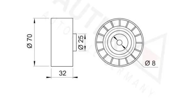 Handler.Part Tensioner pulley, v-ribbed belt AUTEX 651681 2