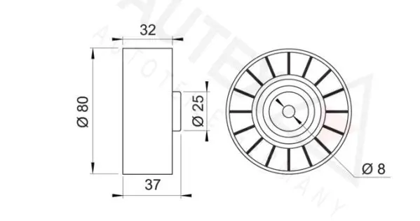 Handler.Part Tensioner pulley, v-ribbed belt AUTEX 641684 2