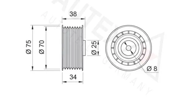 Handler.Part Deflection/guide pulley, v-ribbed belt AUTEX 651685 2