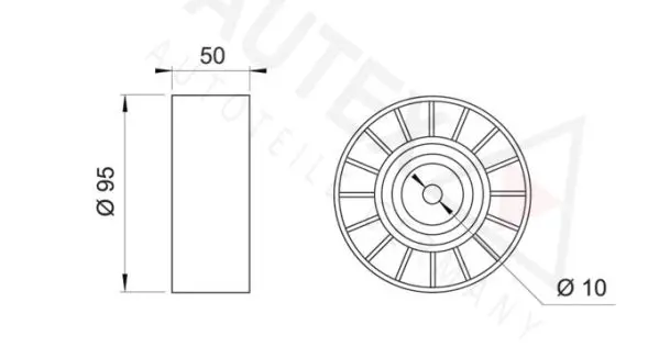 Handler.Part Deflection/guide pulley, v-ribbed belt AUTEX 641686 2