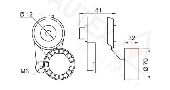 Handler.Part Tensioner lever, v-ribbed belt AUTEX 601690 2