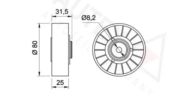 Handler.Part Tensioner pulley, v-ribbed belt AUTEX 641693 2