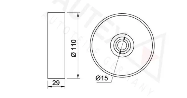 Handler.Part Tensioner pulley, v-ribbed belt AUTEX 641694 2