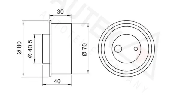 Handler.Part Tensioner pulley, timing belt AUTEX 641727 2