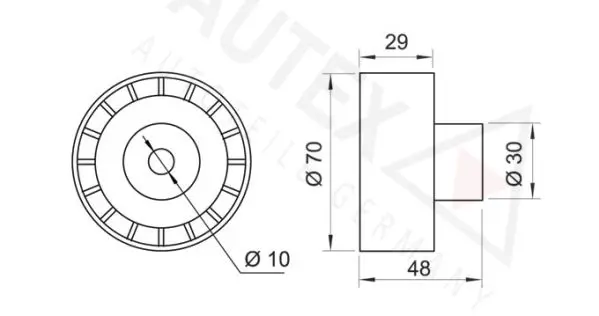 Handler.Part Deflection/guide pulley, timing belt AUTEX 651778 2