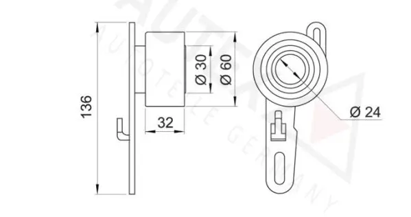 Handler.Part Tensioner pulley, timing belt AUTEX 641787 2