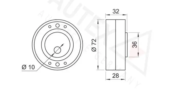 Handler.Part Tensioner pulley, timing belt AUTEX 641788 2