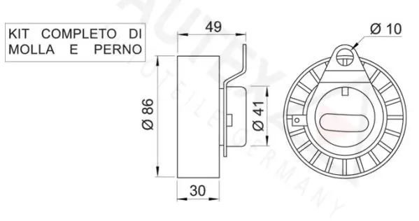 Handler.Part Tensioner pulley, timing belt AUTEX 641793 2