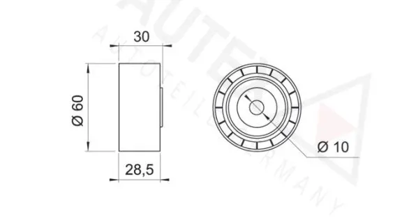 Handler.Part Tensioner pulley, v-ribbed belt AUTEX 651794 2