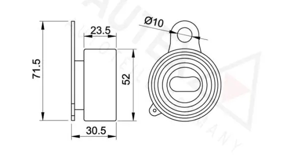 Handler.Part Tensioner pulley, timing belt AUTEX 641818 2