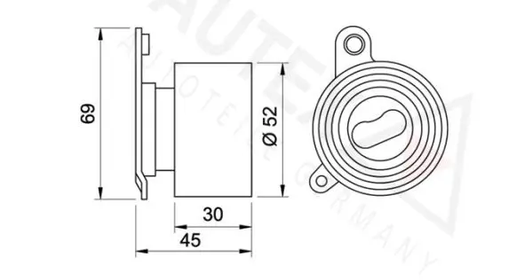 Handler.Part Tensioner pulley, timing belt AUTEX 641824 2