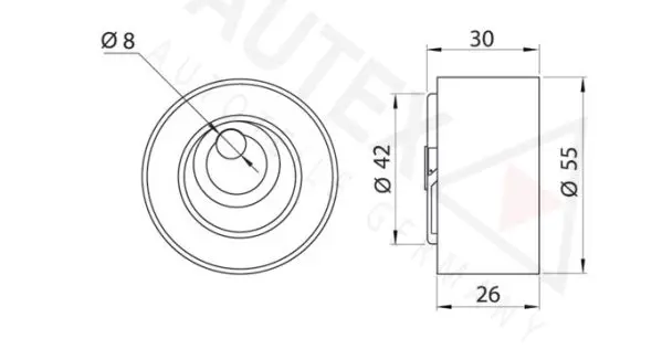 Handler.Part Tensioner pulley, timing belt AUTEX 654236 2