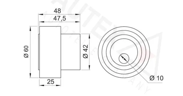 Handler.Part Tensioner pulley, timing belt AUTEX 641909 2