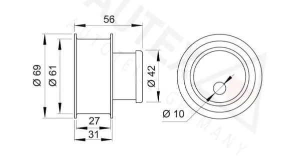 Handler.Part Tensioner pulley, timing belt AUTEX 641910 2