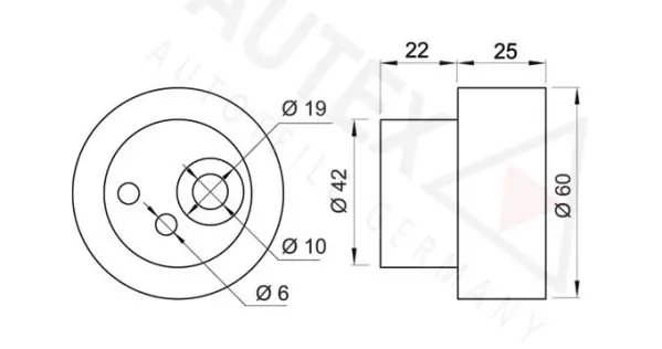 Handler.Part Tensioner pulley, timing belt AUTEX 641914 2