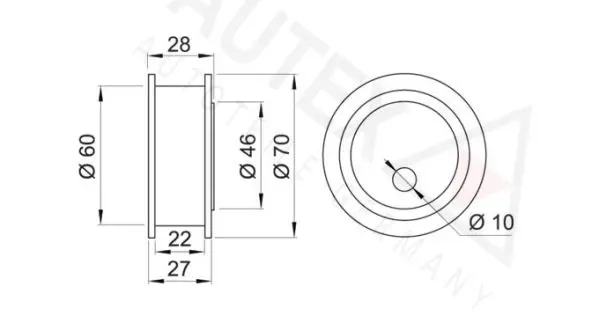 Handler.Part Tensioner pulley, timing belt AUTEX 641920 2