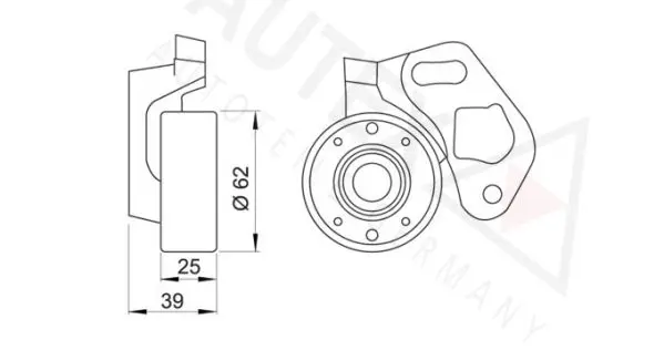 Handler.Part Tensioner pulley, timing belt AUTEX 641922 2