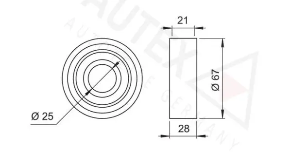 Handler.Part Tensioner pulley, timing belt AUTEX 641923 2