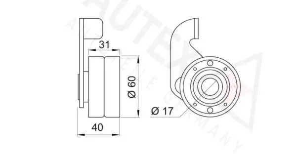 Handler.Part Tensioner pulley, timing belt AUTEX 641927 2