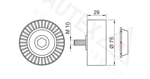 Handler.Part Deflection/guide pulley, v-ribbed belt AUTEX 651738 2