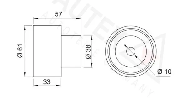 Handler.Part Deflection/guide pulley, timing belt AUTEX 651929 2