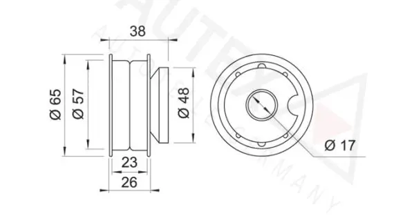 Handler.Part Deflection/guide pulley, timing belt AUTEX 641931 2