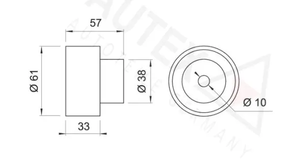 Handler.Part Deflection/guide pulley, timing belt AUTEX 651941 2