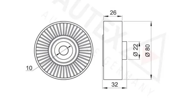 Handler.Part Deflection/guide pulley, v-ribbed belt AUTEX 651949 2