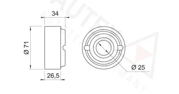 Handler.Part Tensioner pulley, timing belt AUTEX 641950 2