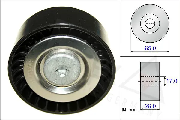 Handler.Part Deflection/guide pulley, v-ribbed belt AUTEX 654829 1