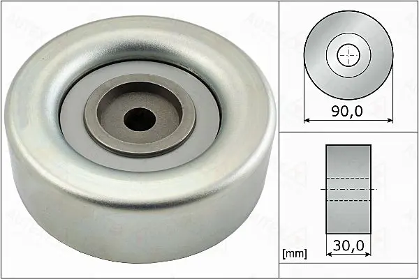 Handler.Part Deflection/guide pulley, v-ribbed belt AUTEX 654857 1