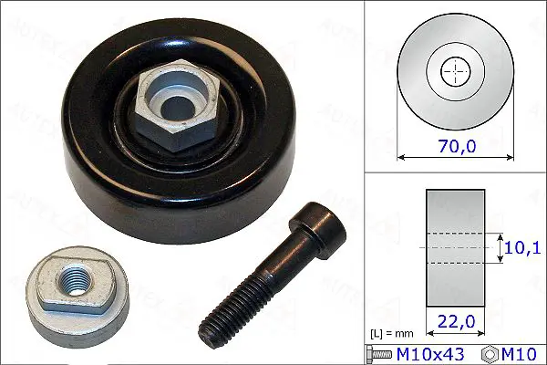 Handler.Part Tensioner pulley, v-ribbed belt AUTEX 654890 1