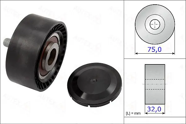 Handler.Part Deflection/guide pulley, v-ribbed belt AUTEX 654903 1