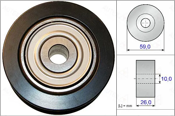 Handler.Part Deflection/guide pulley, v-ribbed belt AUTEX 654940 1