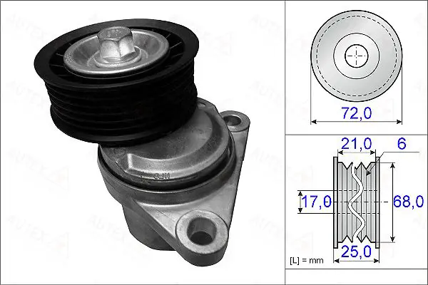 Handler.Part Belt tensioner, v-ribbed belt AUTEX 654959 1