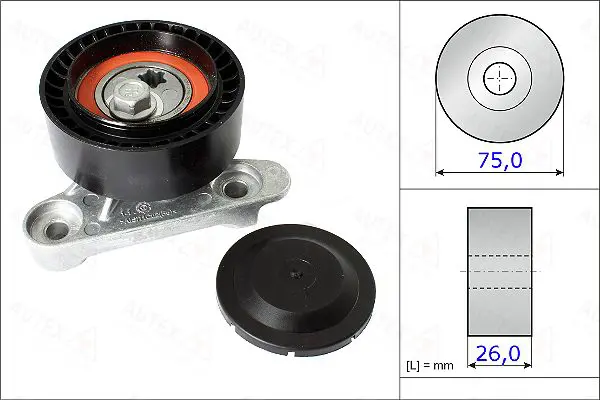 Handler.Part Tensioner pulley, v-ribbed belt AUTEX 654982 1