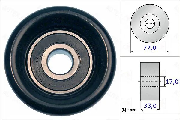 Handler.Part Deflection/guide pulley, v-ribbed belt AUTEX 654983 1