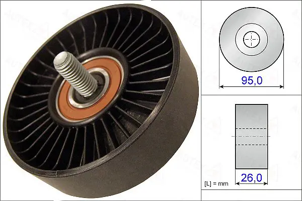 Handler.Part Deflection/guide pulley, v-ribbed belt AUTEX 654998 1