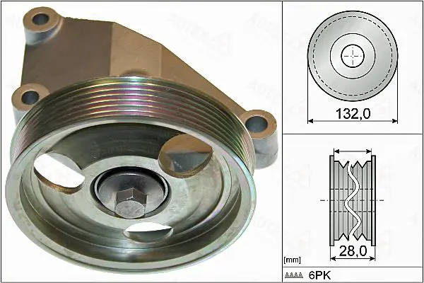 Handler.Part Deflection/guide pulley, v-ribbed belt AUTEX 655060 1