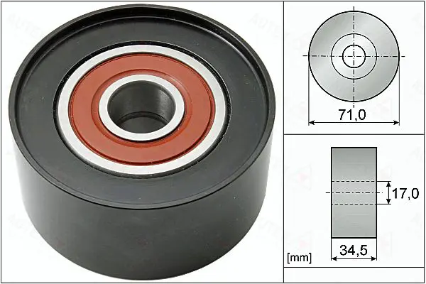 Handler.Part Deflection/guide pulley, v-ribbed belt AUTEX 655088 1