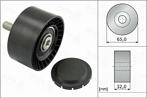 Handler.Part Deflection/guide pulley, v-ribbed belt AUTEX 655089 1