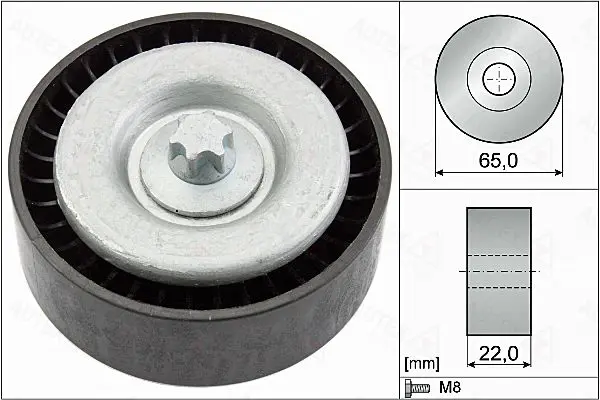 Handler.Part Deflection/guide pulley, v-ribbed belt AUTEX 655115 1