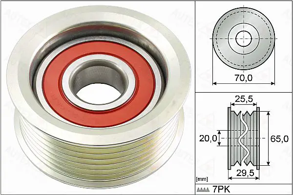 Handler.Part Deflection/guide pulley, v-ribbed belt AUTEX 655145 1