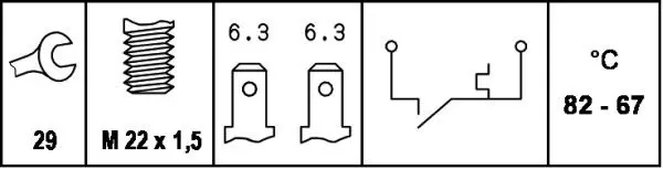 Handler.Part Temperature switch, radiator fan HELLA 6ZT007800011 2