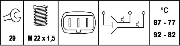 Handler.Part Temperature switch, radiator fan HELLA 6ZT007802011 2