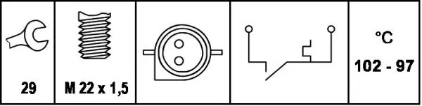 Handler.Part Temperature switch, radiator fan HELLA 6ZT007808021 3