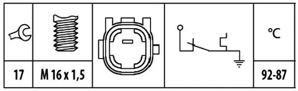 Handler.Part Temperature switch, radiator fan HELLA 6ZT181611011 2